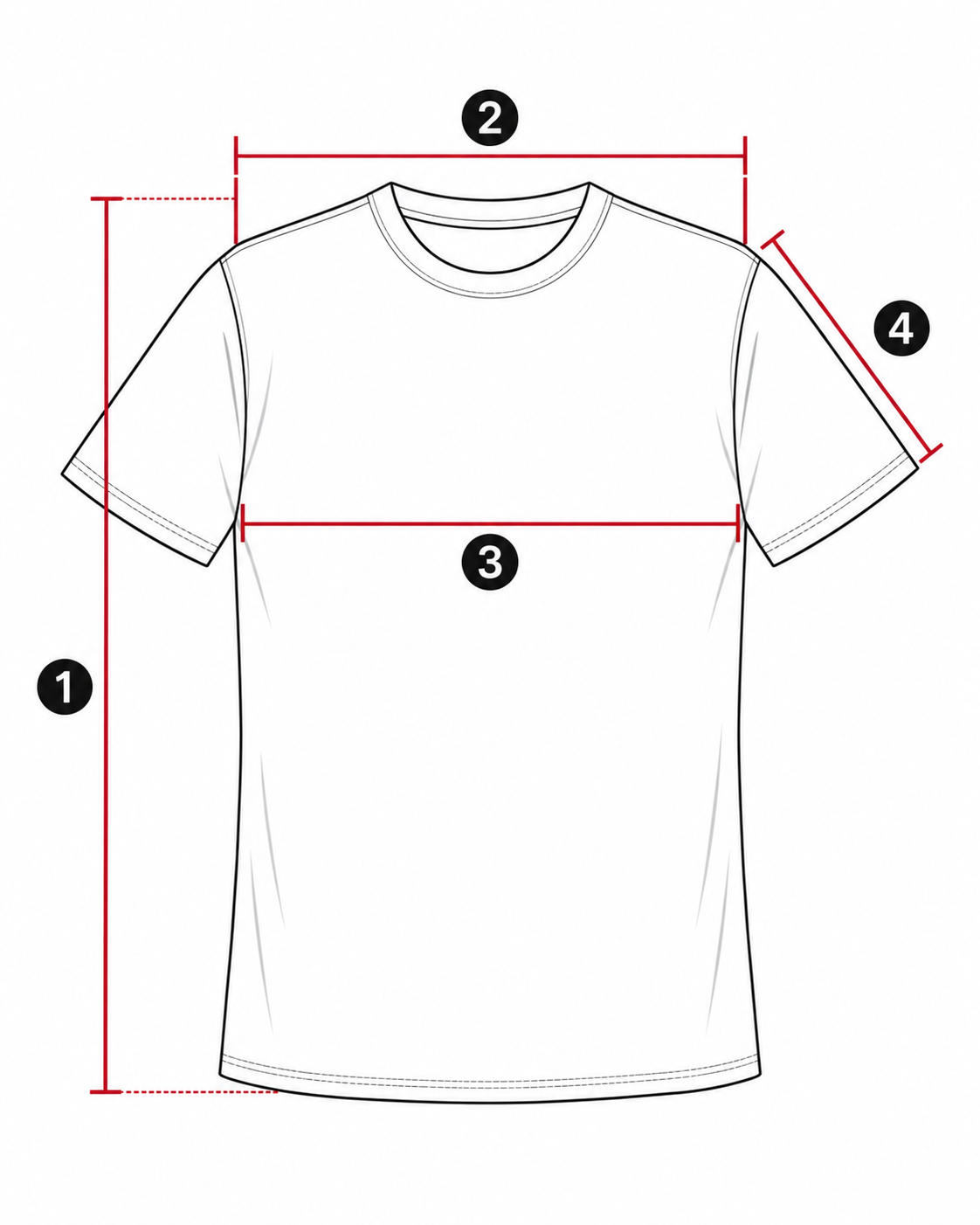 Regular fitted tee measurement guide
