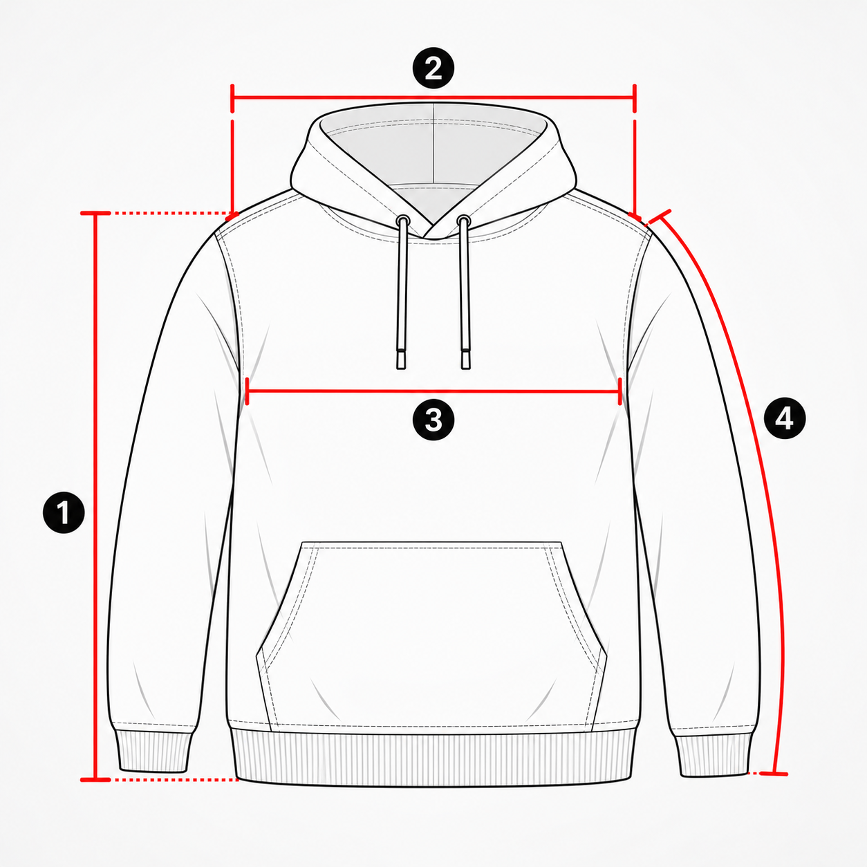 Hoodie measurement guide
